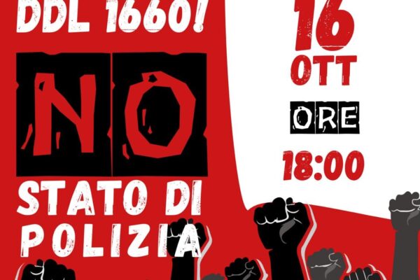 Presidio 16 ottobre 2024 contro il DDL 1660 - ore 18.00 San Babila - Milano