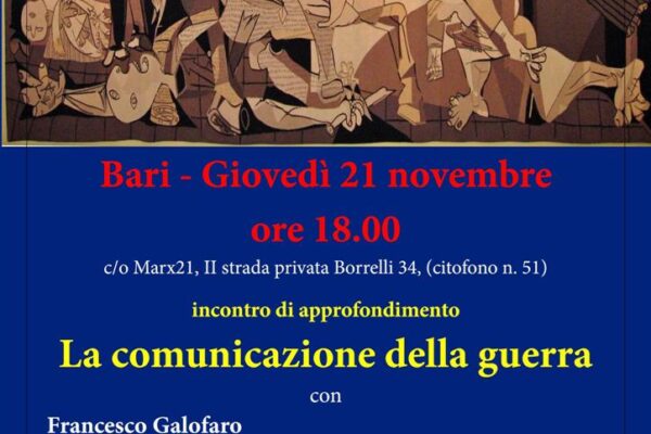 Giovedì 21 novembre - La comunicazione della guerra